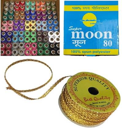 HouseOfCommon Multicolor Thread box and Beautiful lace reell Sewing Kit