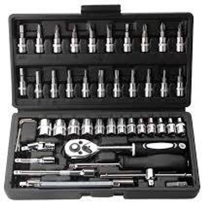ENMORA Tools Kit Car Repair Tools Set Socket Set (Pack of 46) Hand esz22 Cycling Type refers to specialized set of tools and euipment that are designed for a particular purpose or task. Possible values are Camping Tool kit, Cycle Repair Tool kit, etc.