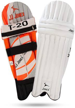 JJ Jonex Cricket Leg Guard T-20 for Beginners White/Orange Design (MYC) Cricket Guard Combo