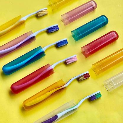AnjaniputrA 4 Pcs Bathroom Tooth Brush Holder Tube Cap Cover Protect Case Box Plastic Toothbrush Holder
