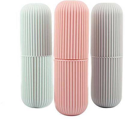 SWAMI Capsule Shape Travel Toothbrush Toothpaste Case Holder Toothbrush Case
