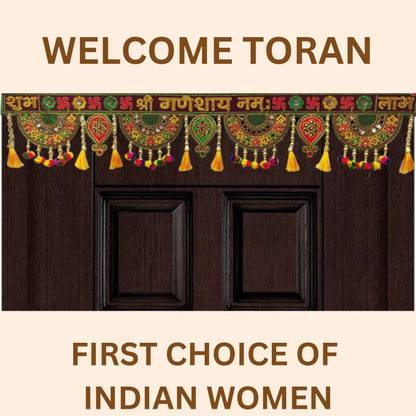 TBI Toran For Main Gate, Home Door, Office, Pooja Room Welcome Design JR 6 Toran