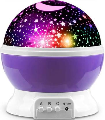 ARYANS ENTERPRISE Moon And Star Master Night Lamp Rotating Projector for Baby Room Light Single Disco Ball