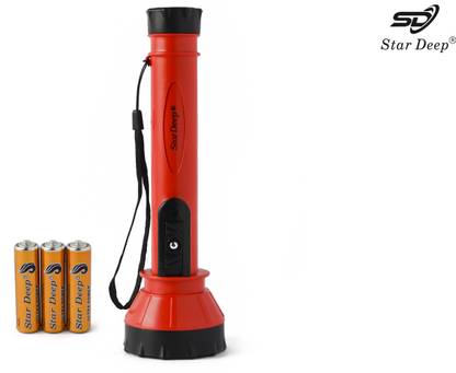 STARDEEP 0.75W SD-54 LED EASY ON/OFF FLASHLIGHT WITH AAA SIZE CELL LOCK FLASHER BUTTON Torch