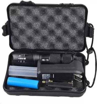 GLOWISH 5 MODES T6 LED FLASHLIGHT WITH ZOOM FEATURE,WATERPROOF,SHOCKPROOF Torch