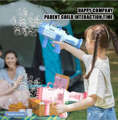 Pick and Nick toy Bubble Gun 32 Holes Super Rocket Bubble Making Toy Gun with Bubble Solution B36 Toy Bubble Maker