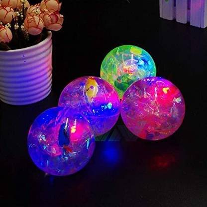 3 Jokers Light up Flashing Lighting Rubber Bouncing Stress Relief Jumping Ball for Kids Crazy Ball