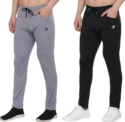 Solid Men Grey, Black Track Pants