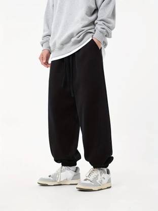 PROGENY Solid Men Black Track Pants