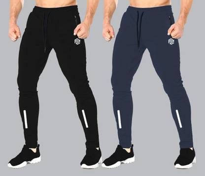 Solid Men Black, Grey Track Pants