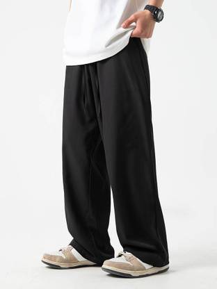 PROGENY Solid Men Black Track Pants