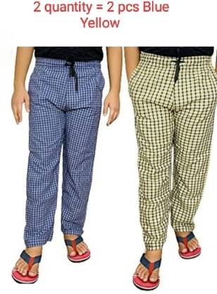 Checkered Men Blue, Yellow Track Pants