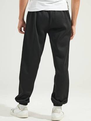 Dockstreet Solid Men Black Track Pants