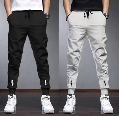 Chevron/Zig Zag Men Black, Grey Track Pants