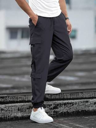 MACK JONNEY Solid Men Grey Track Pants