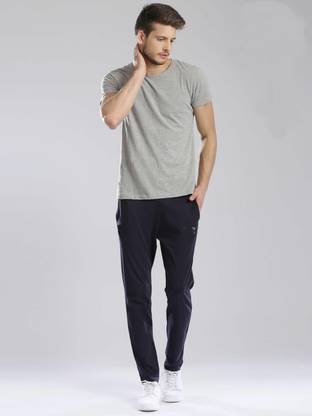 Solid, Self Design Men Blue Track Pants