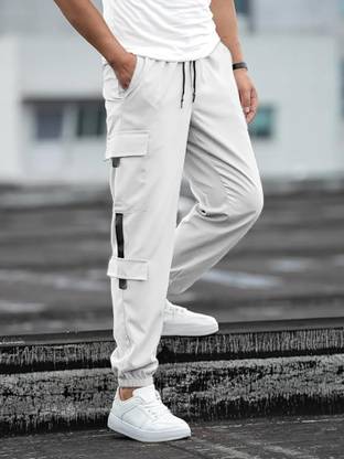 MACK JONNEY Solid Men White Track Pants