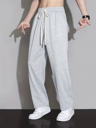 PROGENY Solid Men Grey Track Pants