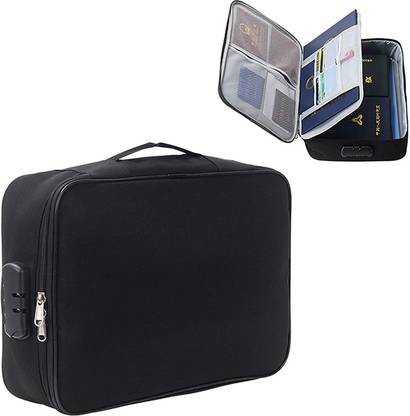 HANDCUFFS Travel File Document Storage Bag with Lock for Laptop Passport Documents Files