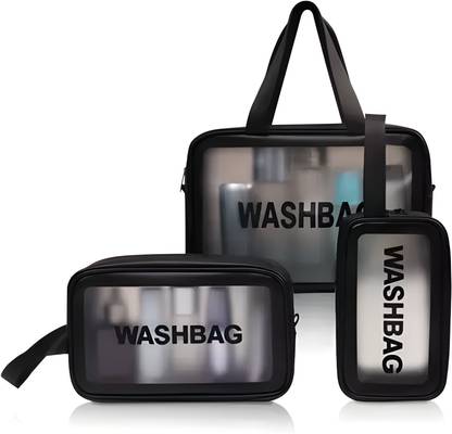 Aepigo Travel Cosmetic Bag Clear Makeup Pouch Set Travel Toiletry Wash Bag For Women Travel Toiletry Kit