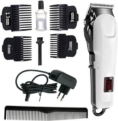 QGSS High Quality Rechargeable Cord & Cordless Unisex Salon Use Hair Shaver Trimmer 240 min  Runtime 4 Length Settings