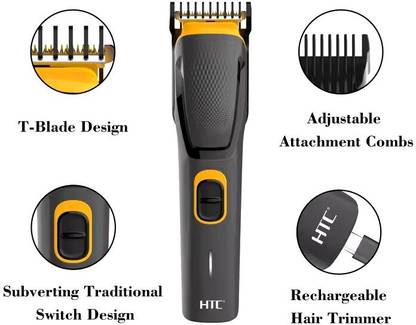 HTC AT 509{CORDLESS TRIMMER FOR MEN Fully Waterproof} Trimmer 60 min  Runtime 4 Length Settings