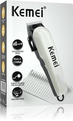 Kemei Quick Charge Battery and Power Operation Trimmer 120 min  Runtime 4 Length Settings
