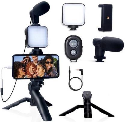 REFINEMART Vlogging kit for Smart Phone | Video Making Kit with Bluetooth Remote Tripod Kit