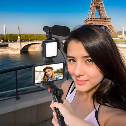 Clairbell B56_Video kit Portable Vlogging Kit: M34 Tripod, Monopod, Fill Light, and Mic Tripod Kit