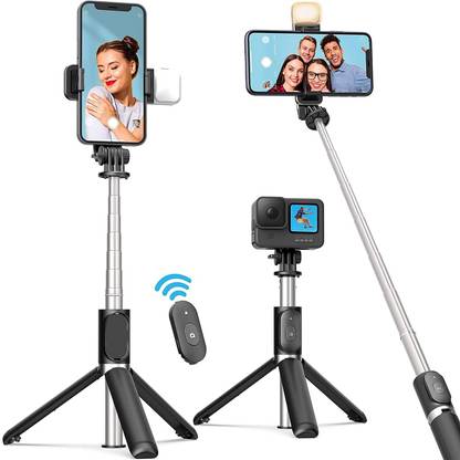 DHAN GRD TOP ARRIVAL R1s Wireless Selfie Stick Stand Remote Flash Light All Smartphones Tripod, Tripod Kit, Monopod Kit