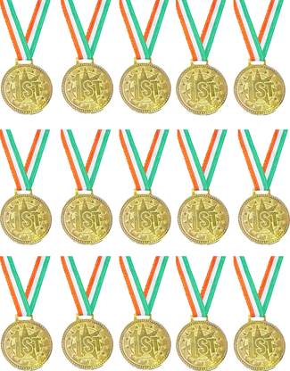 LCARNO Medals for school competition sports events set of 15 Number Gold Medal Medal