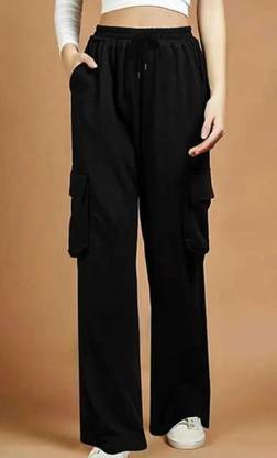 DHOISE Regular Fit Women Black Trousers