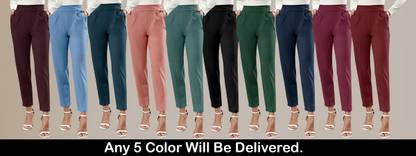 Regular Fit Women Multicolor Trousers