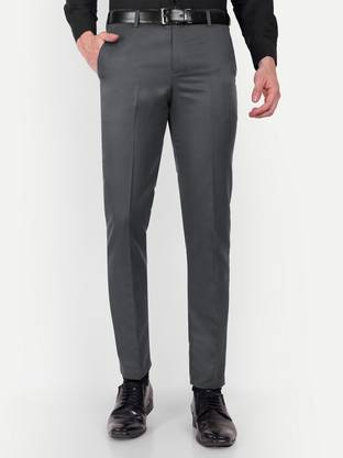 Slim Fit Men Grey Trousers