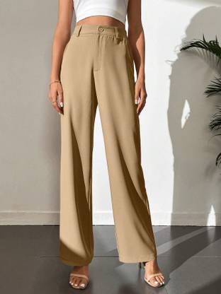 NUCOUTHS Regular Fit Women Beige Trousers