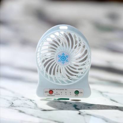 psight Sky Blue Portable Rechargeable Led Light Fan Mini Desk USB Charging Air 3 Mode Sky Blue mini usb fan 5 inch Rechargeable 3 Speed Mode USB Fan