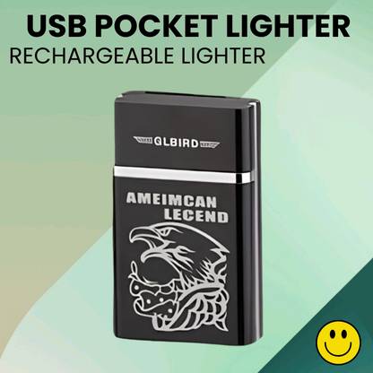 SACRO USB Rechargeable Lighters With Cigarette Case & Friendly Pocket Size LighterW350 USB Rechargeable Lighters With Cigarette Case & Friendly Pocket Size LighterB350 Pocket Lighter