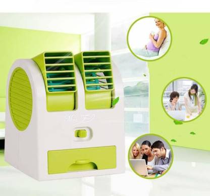 IMMUTABLE Portable Dual Bladeless Mini Cooler Desktop Table Fan Small Water Air ece22 Portable Dual Bladeless Mini Cooler Desktop Table Fan Small Water Air ece22 USB Air Cooler
