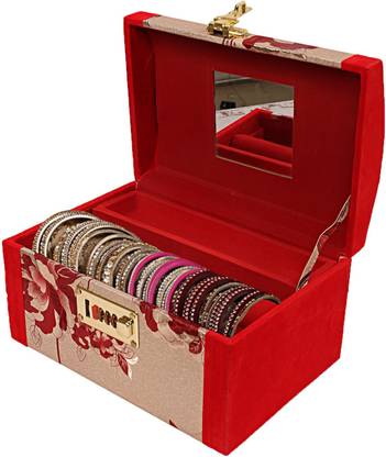 R J Enterprises MAKEUP BOX WITH LOCK SYSTEM jewelery and bangles Storage Vanity box, Multipurpose box for jewellery. Vanity Box