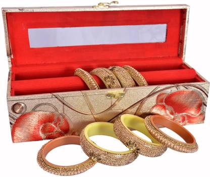 CURIOUS Bangle Box CHURI Woman 1 Piece One Rod Storage with Lock System  Jewellery, Multi Purpose, Makeup Vanity Box, Material: wooden, Number of Compartments: 1, Lockable Vanity Box