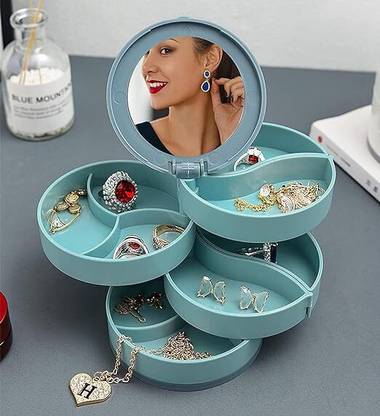 KEITSI 4 Layer Rotating Abs Plastic Jewellery Box jwellary, multi purpas Vanity Box