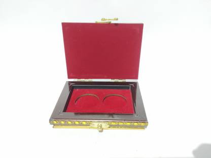 Triock Wooden Designer 10 gram 2 coin Box Silver Coin Box For Gift , Wedding, Gift Vanity Box