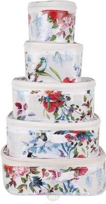 Rasafa Alluring Pack of 5 Cosmetic Box, Makeup Organizer, Bridal Organizer, Storage Case Vanity Box