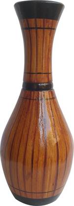 casakrafts Handcrafted Wooden Single Table Top Flower Vase Wooden Vase
