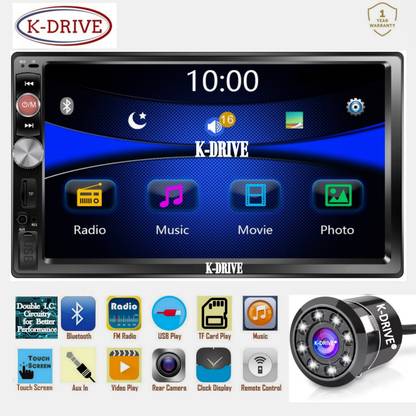 K-Drive KDBT1 7" FHD Touch Stereo + 8LED Reverse Camera Bluetooth/Remote /FM/USB/AUX/SD Car Stereo