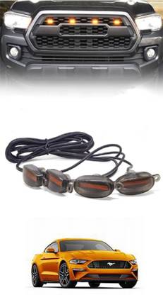Etradezone 4 Pieces Smoked LED Lens Front Grille Running Light Mustang Car Fancy Lights