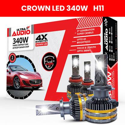 Ultra Audio Crown LED 340W H11 LED Bulbs Auto Driving Lamp, Headlight Car, Truck, Van LED (12 V, 340 W)