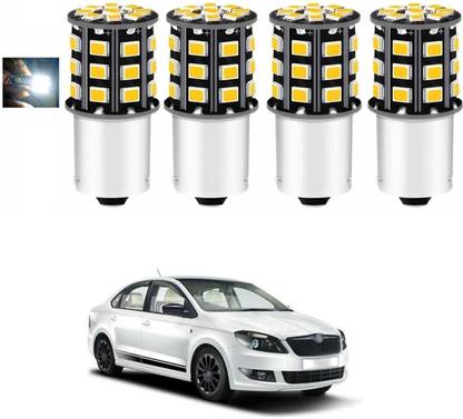 PRTEK LED Indicator Bulbs Set Of 4 Indicator Light 360° Reflecting Motorbike Car X25 Parking Light Car, Motorbike LED for Skoda (12 V, 12 W)
