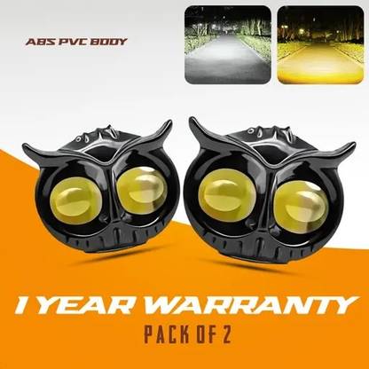 TRYFLY TR2 2 Led OWL Shape LED Fog Lights, Motorcycle Auxiliary Spot Lights Fog Lamp Motorbike, Car LED (12 V, 20 W)