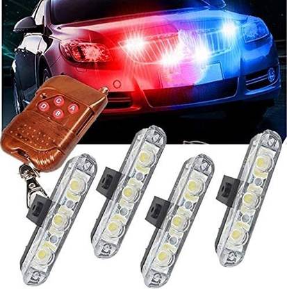 AUTO MT Wireless Remote 4x3 Police Front Flash light Car Grille DC 12V Strobe Warning Spring Leaf
